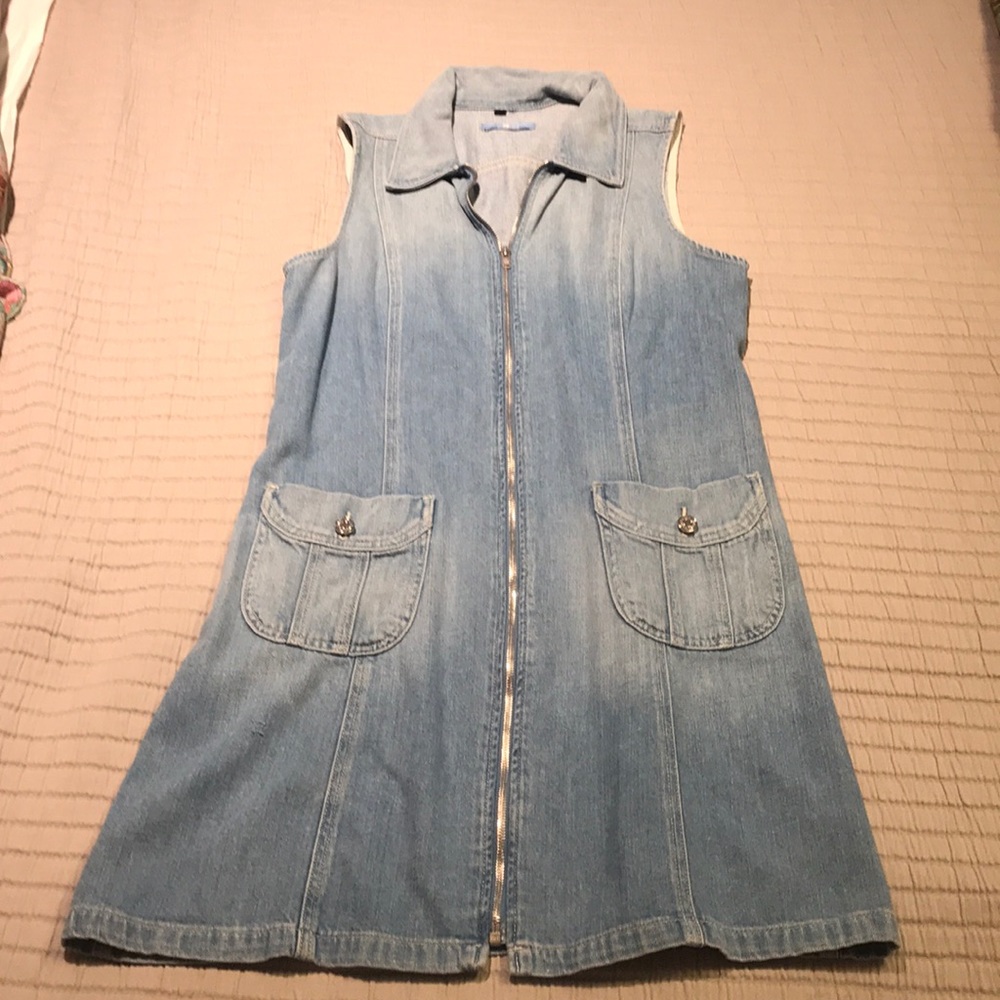 7 for all man kind denim dress with zipper